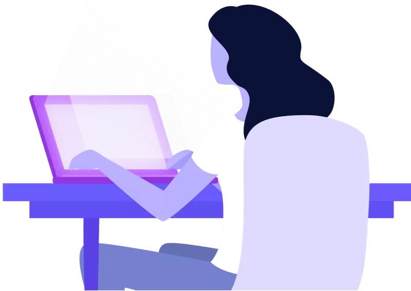 Wome at desk on laptop